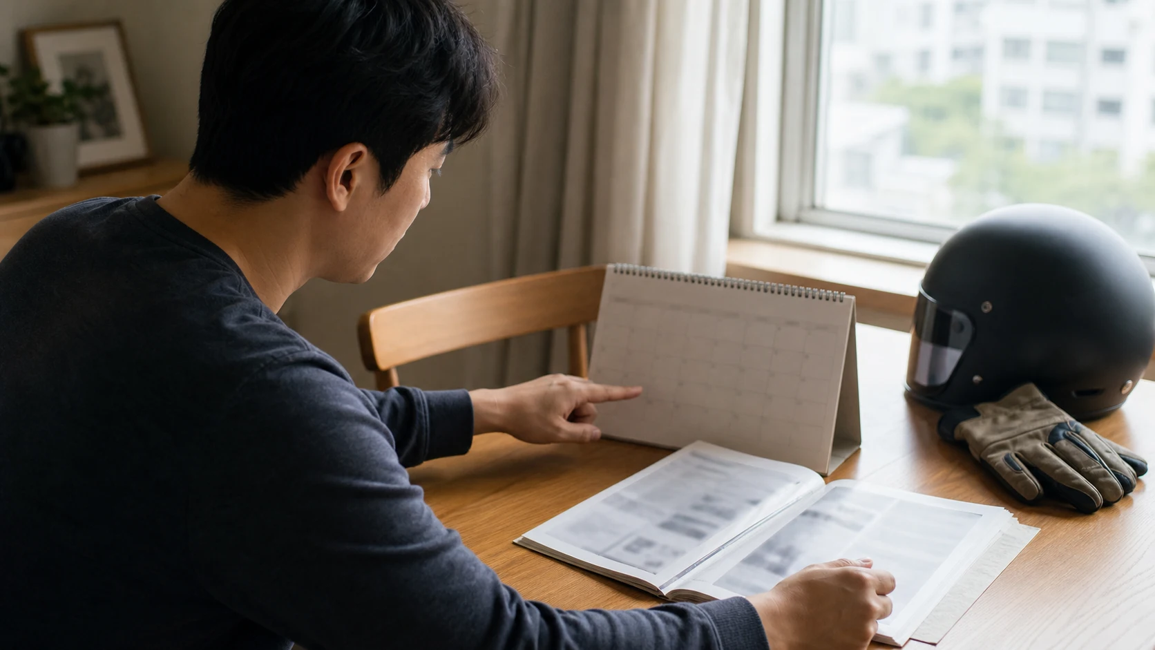 오토바이 사고 합의서 서류 검토 장면