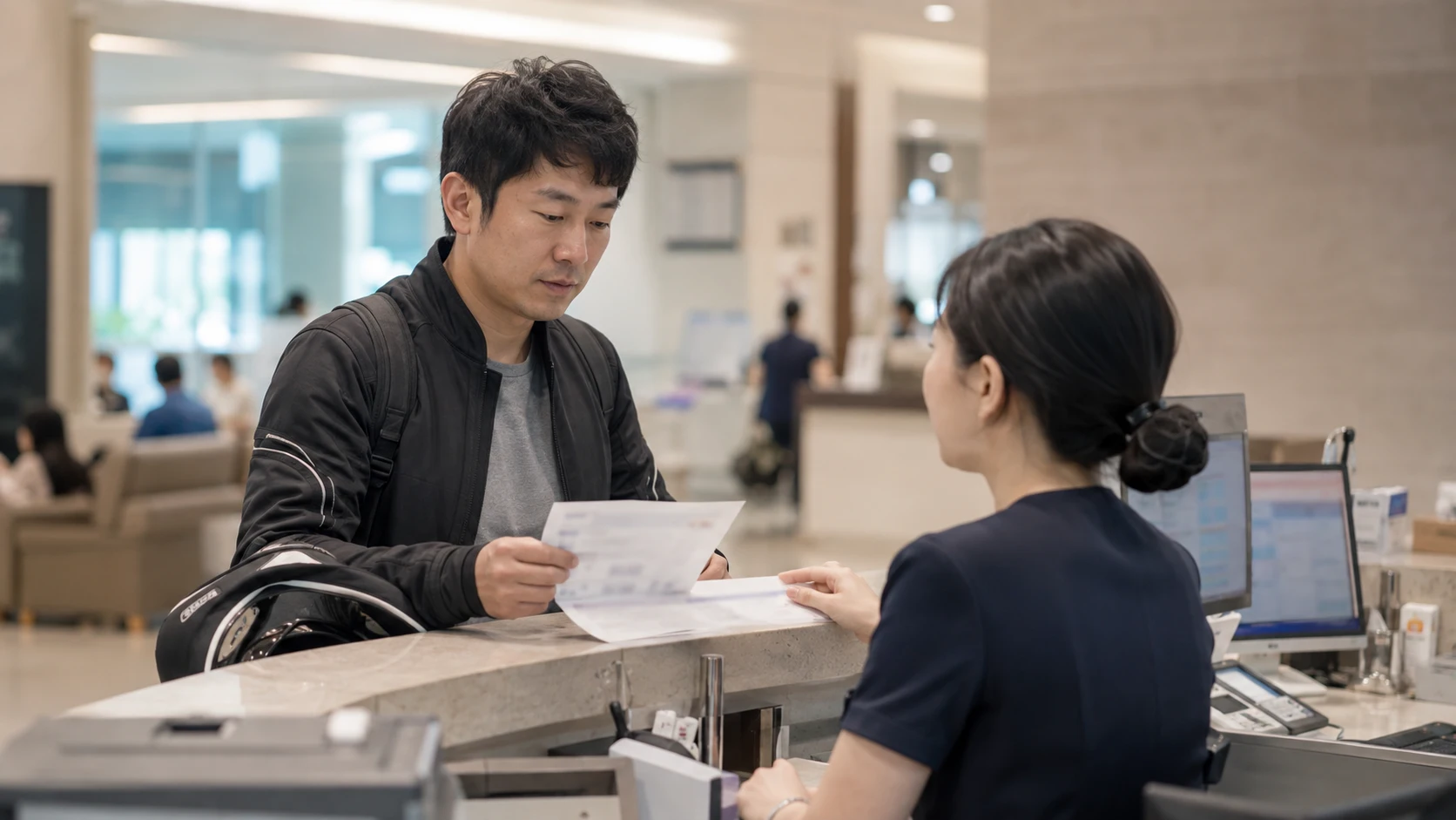 오토바이 사고 분쟁조정 관련 자료 확인 장면