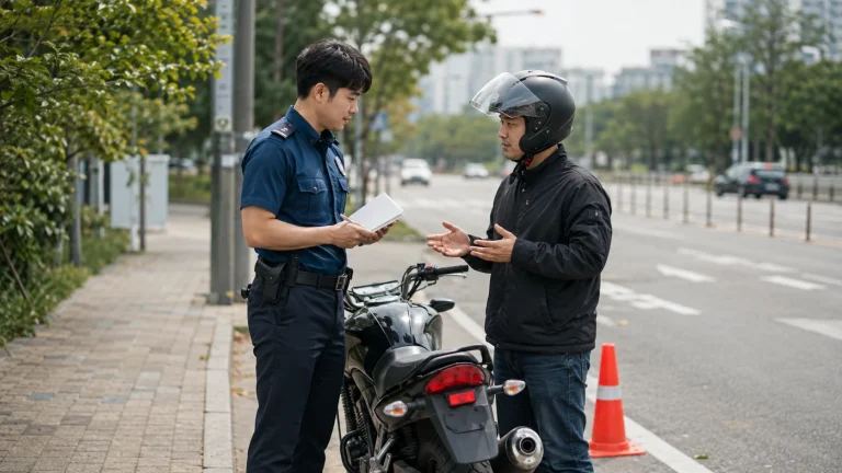 오토바이 사고 경찰 신고 안내 사진