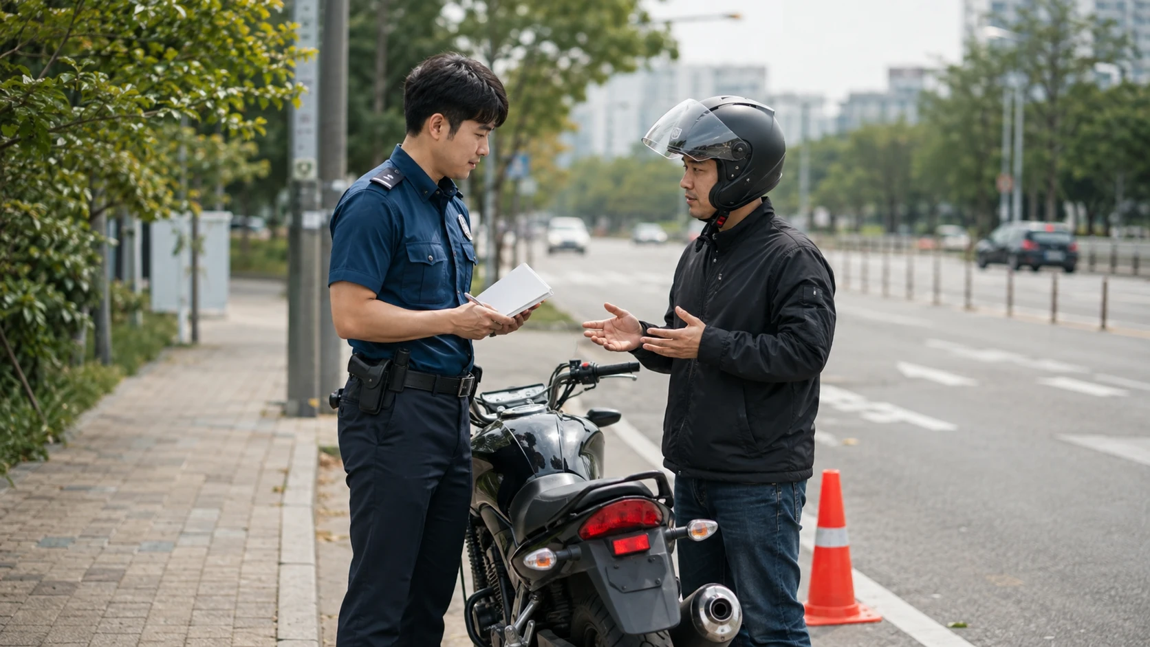 오토바이 사고 경찰 신고 대표 이미지